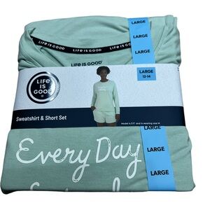 Life Is Good 2-Piece Pajama Set Graphic Print Size Large
